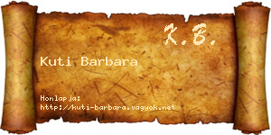 Kuti Barbara névjegykártya