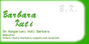 barbara kuti business card